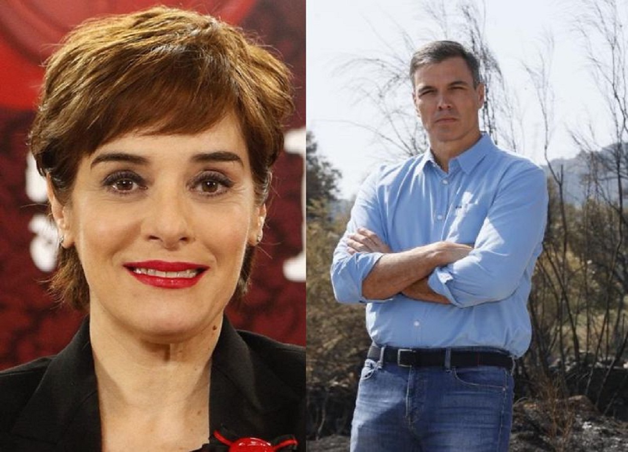 La actriz Anabel Alonso y el presidente del Gobierno, Pedro Sánchez, en Extremadura