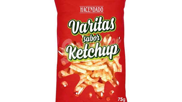 Pajitas con sabor a kétchup  de la marca Hacendado