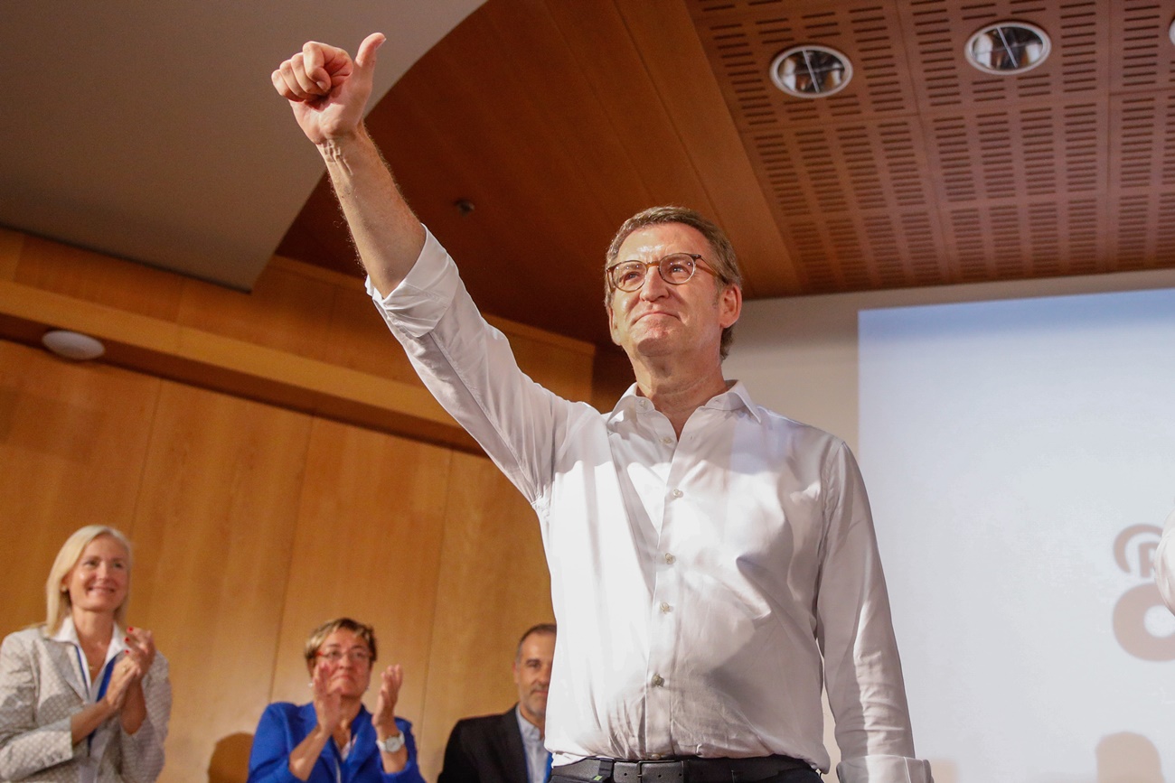 Alberto Núñez Feijóo durante el XIV congreso del Partido Popular catalán