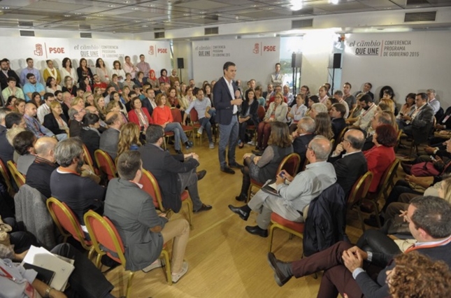 Pedro Sánchez en el debate de enmiendas del PSOE