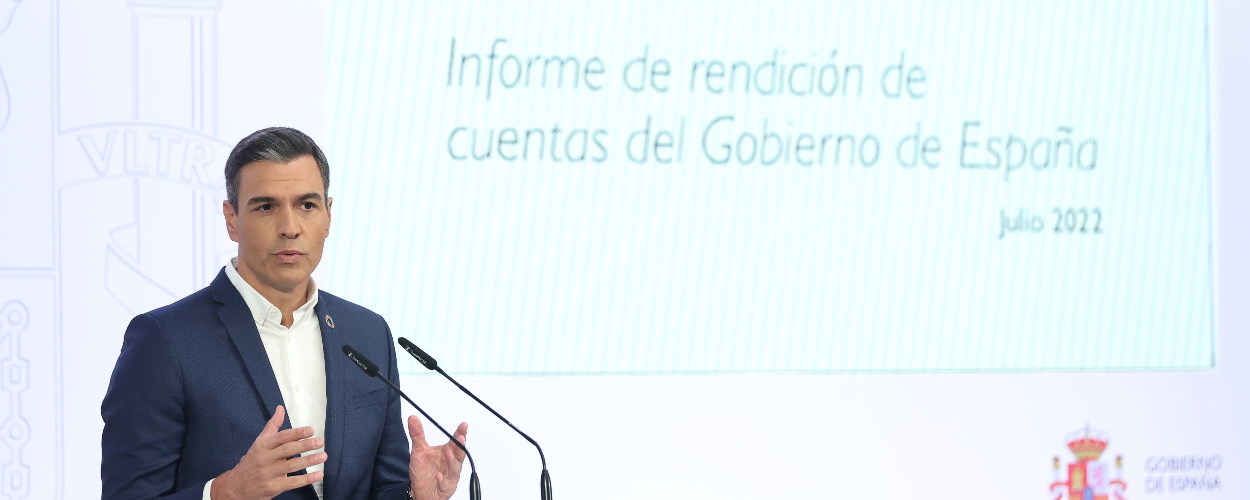 El presidente del Gobierno, Pedro Sánchez, presenta el primer informe de rendición de cuentas 2022