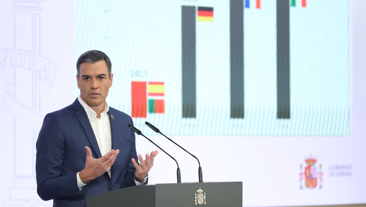 El presidente del Gobierno, Pedro Sánchez, presenta el primer informe de rendición de cuentas 2022 del Gobierno de España. EP