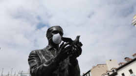 Estatua de Federico García Lorca frente al Teatro Español en Madrid. EP.