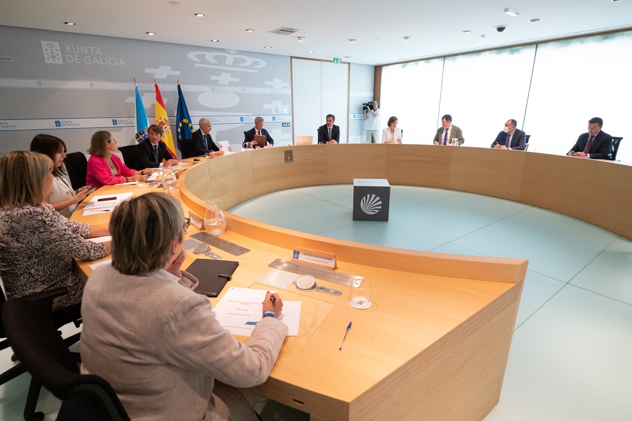 Imagen de la reunión del Consello de la Xunta presidida ayer por Alfonso Rueda (Foto: Europa Press).