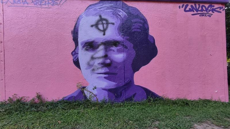 El mural de la maestra Justa Freire. Imagen facilitada a ElPlural.com