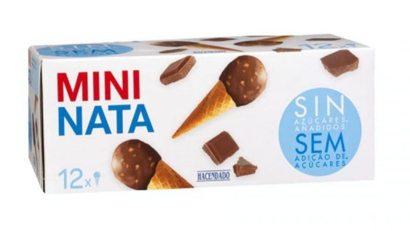 Helado mini conos sin azúcar de Hacendado. Mercadona