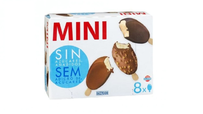 Helado mini bombón sin azúcar de Hacendado. Mercadona