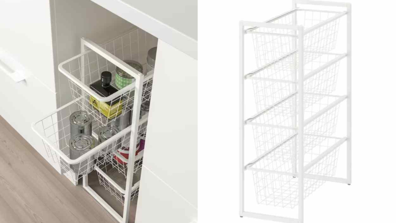 Imagen de la estructura Jonaxel, con la que tendrás ordenada tu cocina o baño. Ikea