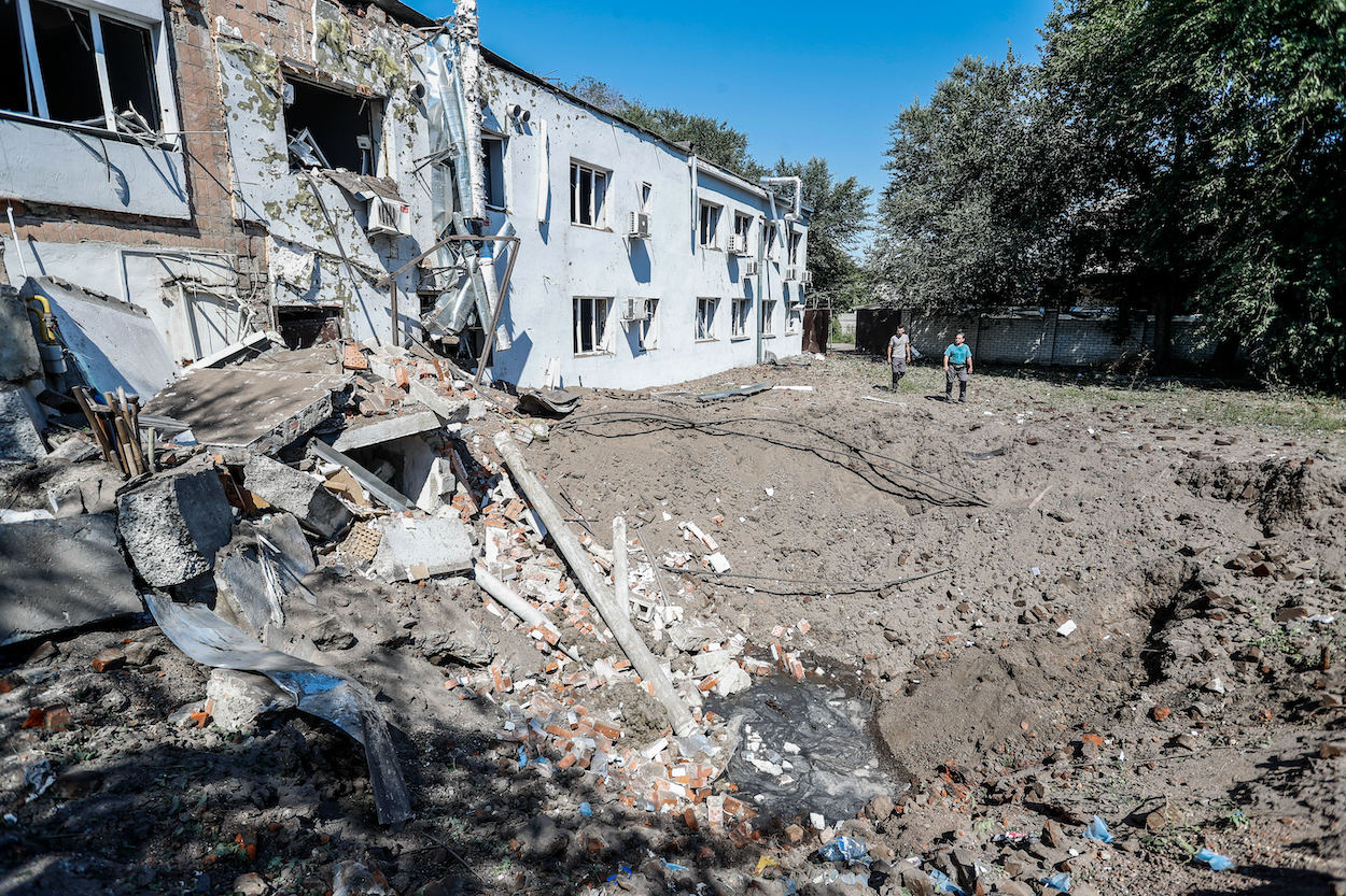 Edificios bombardeados en la región del Donbás (Ucrania)- E.P