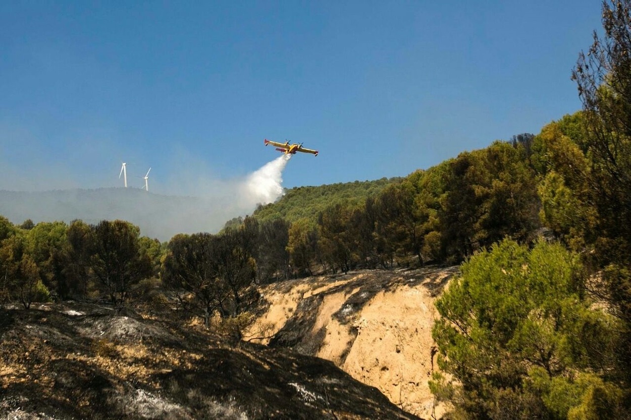Imagen de archivo del incendio forestal de Añón del Moncayo (Zaragoza)- E.P