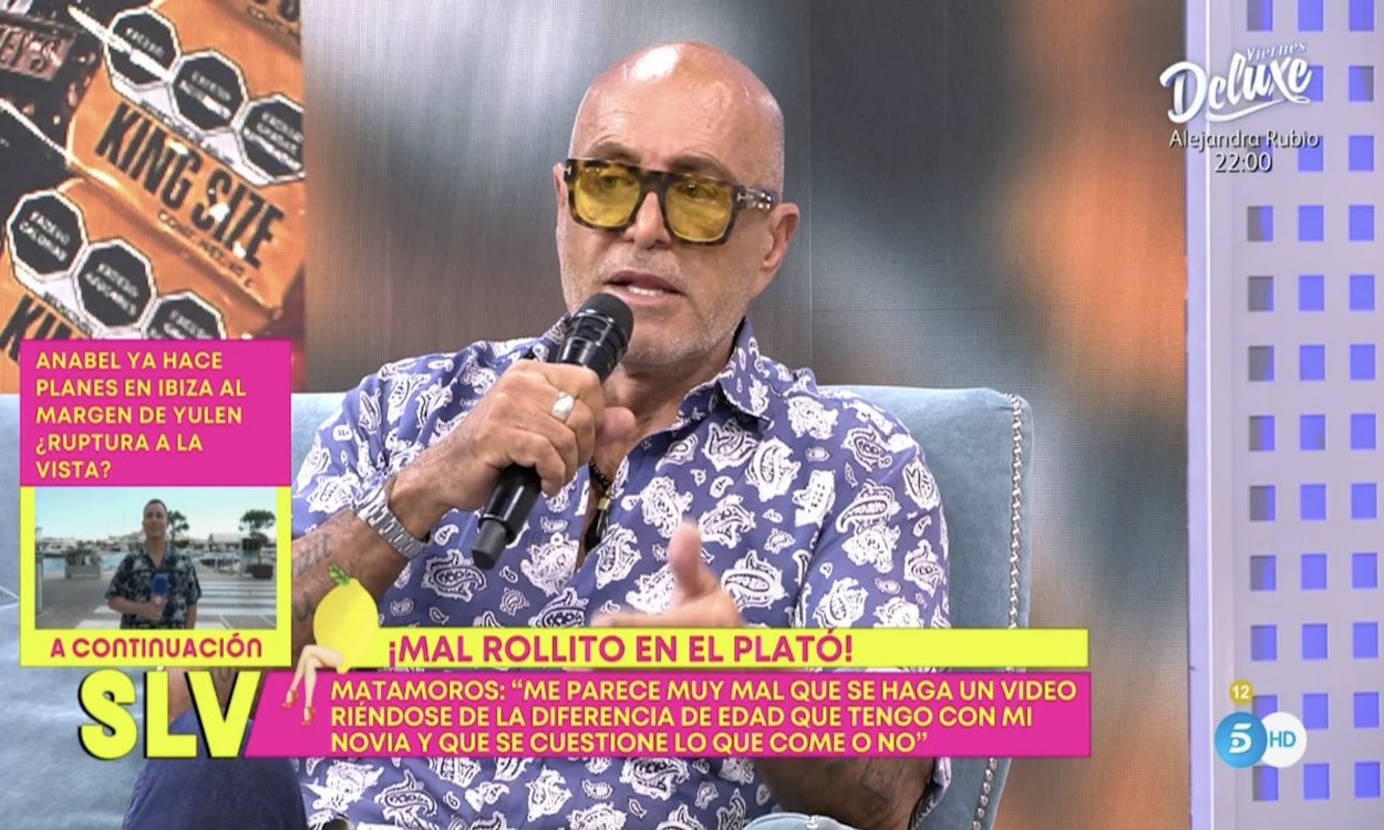 Captura de imagen de Kiko Matamoros en el programa 'Sálvame'. Telecinco