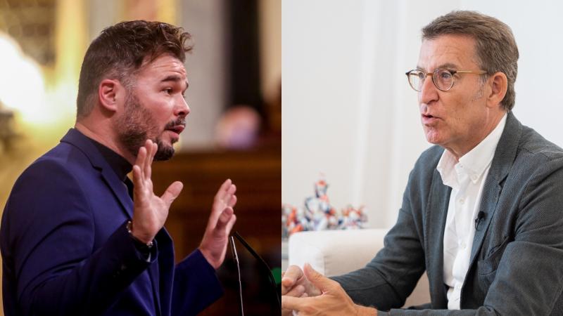 Gabriel Rufián (izquierda) y Alberto Núñez Feijóo. Elaboración propia / archivo.