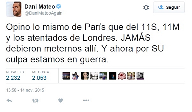 Polémica en Twitter por las alusiones de Mateo y Bardem a la responsabilidad de Occidente