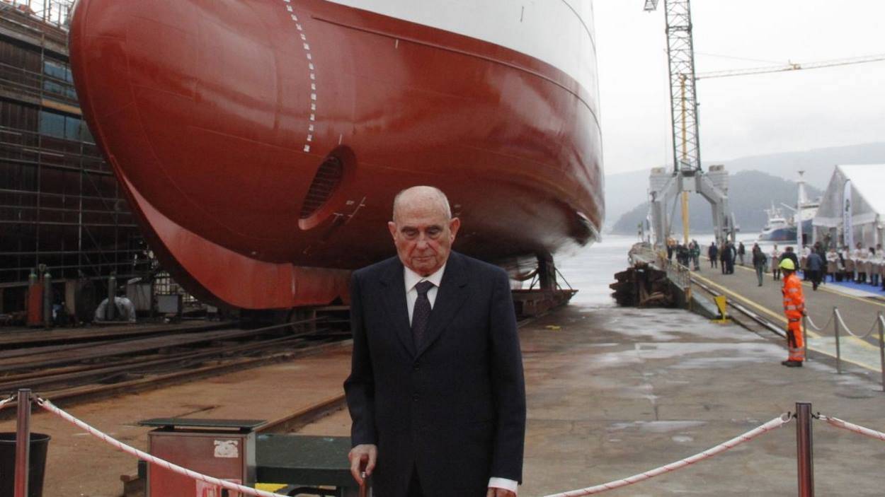 José Pereira, durante la ceremonia de botadura del Argos Cíes. SA