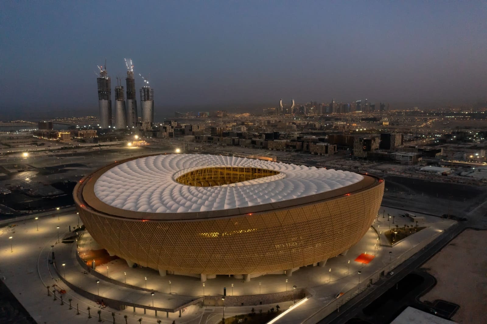 Imagen exterior del Estadio de Lusail en Qatar, escenario de la final de la Copa del Mundo de 2022. EP.