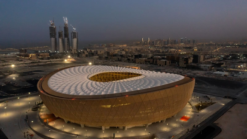 Imagen exterior del Estadio de Lusail en Qatar, escenario de la final de la Copa del Mundo de 2022. EP.