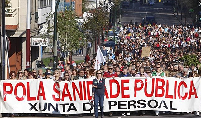 Manifestación en Galicia por la sanidad pública de calidad. ARCHIVO