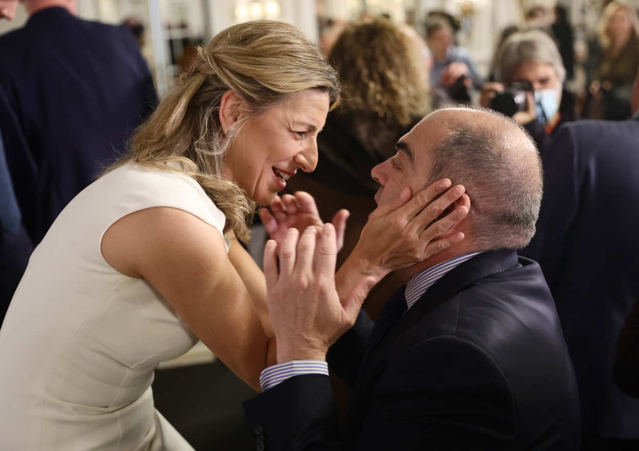 Lorenzo Amor, vicepresidente de la CEOE y presidente de ATA junto con la vicpresidenta segunda y ministra de Trabajo, Yolanda Díaz. Europa Press