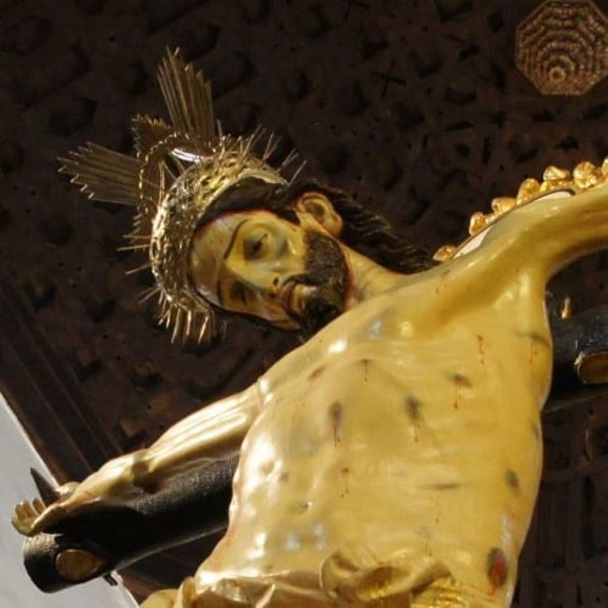Imagen del Santísimo Cristo de la Expiración y futuro Alcalde Perpetuo de Ogíjares.