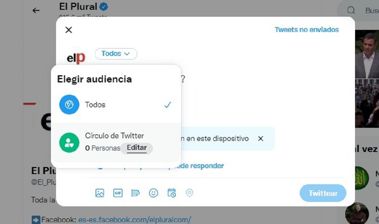 Círculo de Twitter. ElPlural.com.