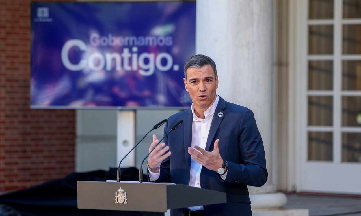 Pedro Sánchez, presidente del Gobierno, inaugura el curso político, en La Moncloa. EP