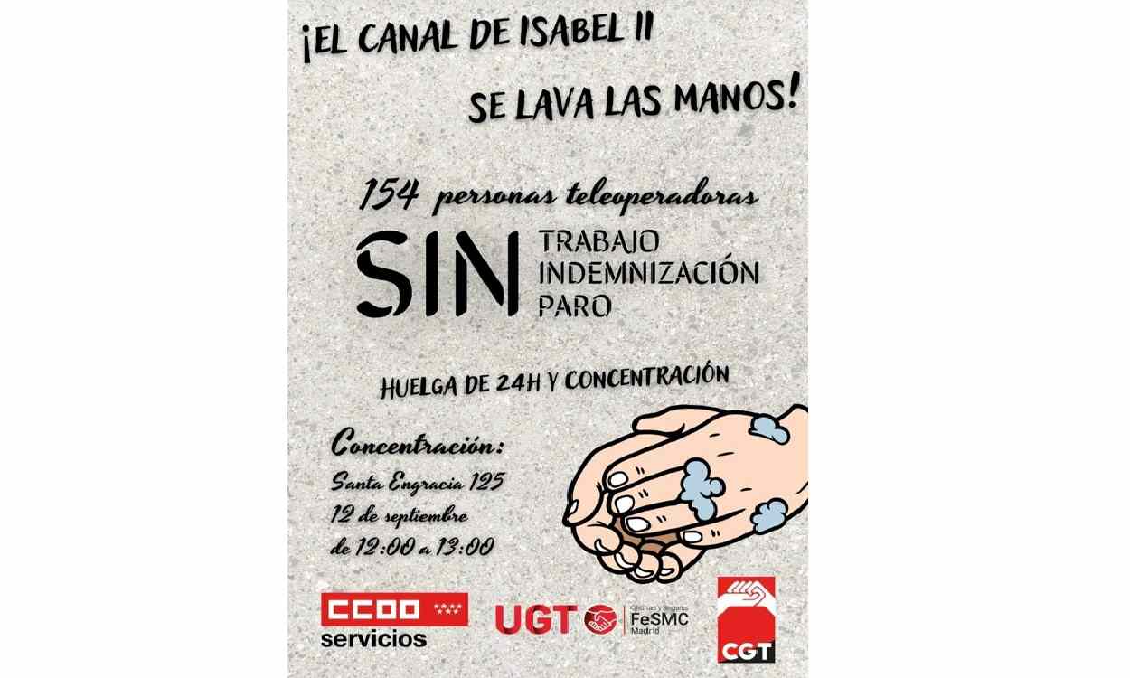 CCOO, UGT y CGT llaman a la huelga a los trabajadores del Canal de Isabel II