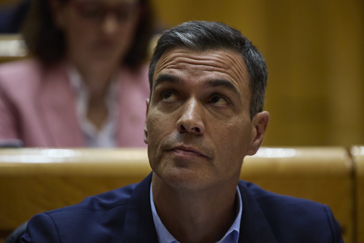 El presidente del Gobierno, Pedro Sánchez, en el Senado. Europa Press