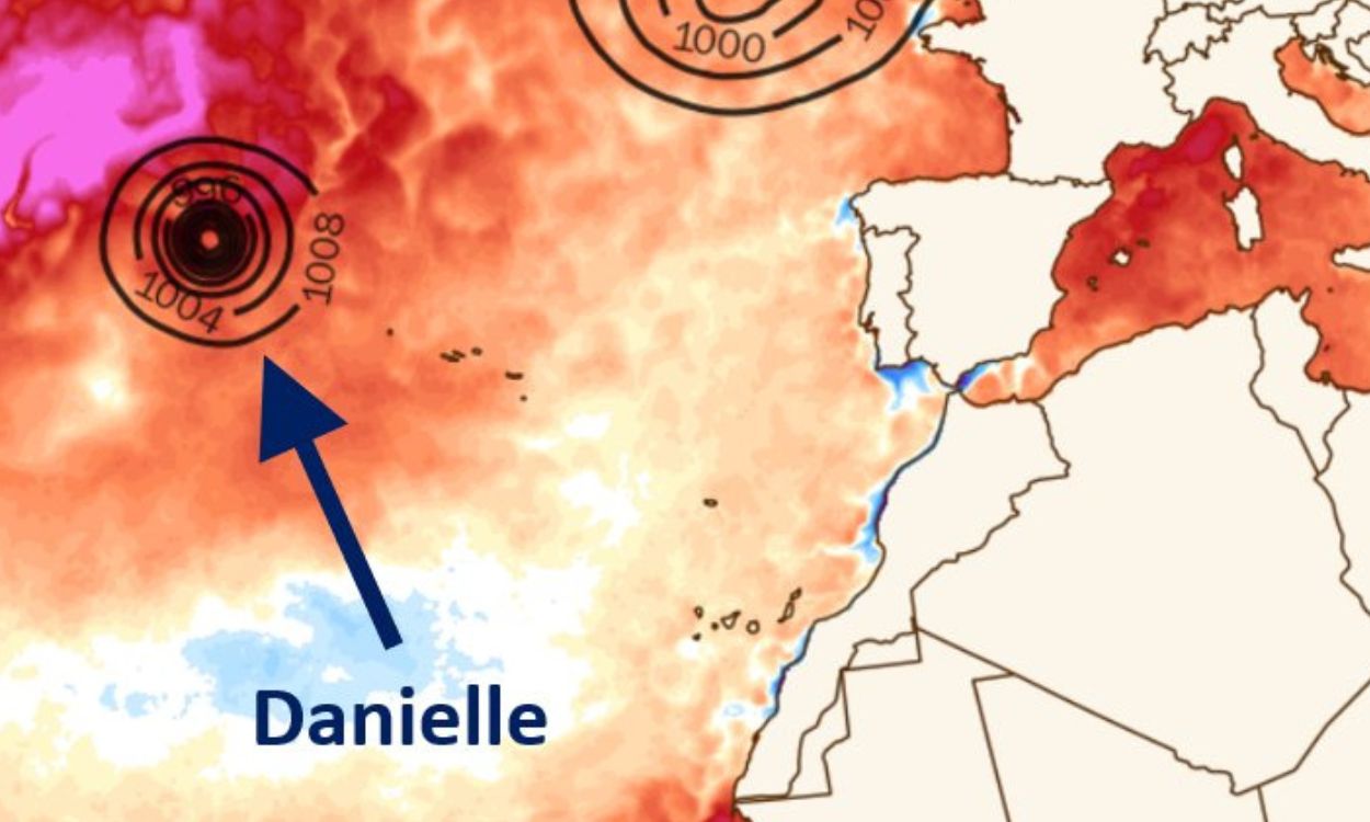 Mapa meteorológico del huracán Danielle aportado por el meteorólogo de la AEMET González Alemán