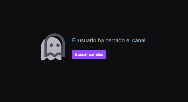 Canal cerrado de Twitch por el streamer