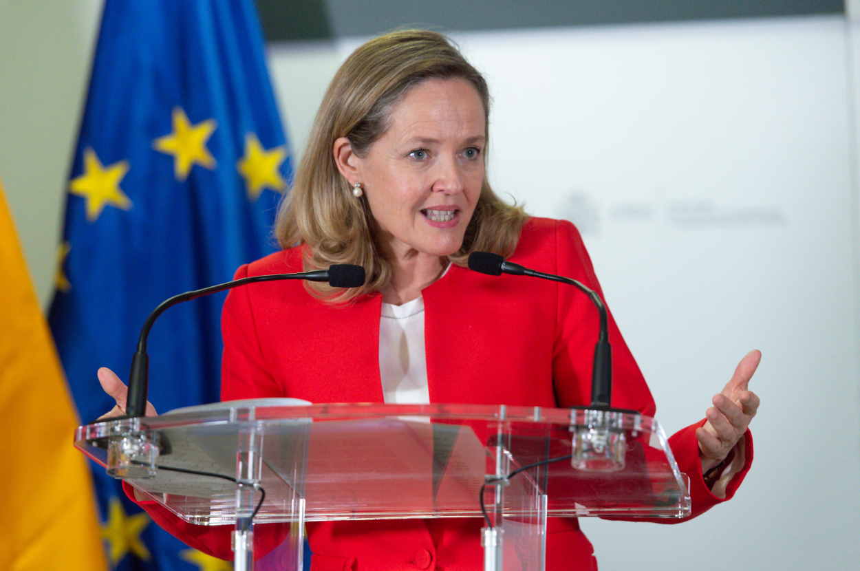La vicepresidenta primera y ministra de Asuntos Económicos y Transformación Digital, Nadia Calviño, propone un impuesto de sociedades europeo. EP