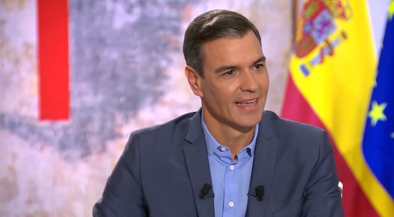 Pedro Sánchez en una entrevista en TVE. RTVE.