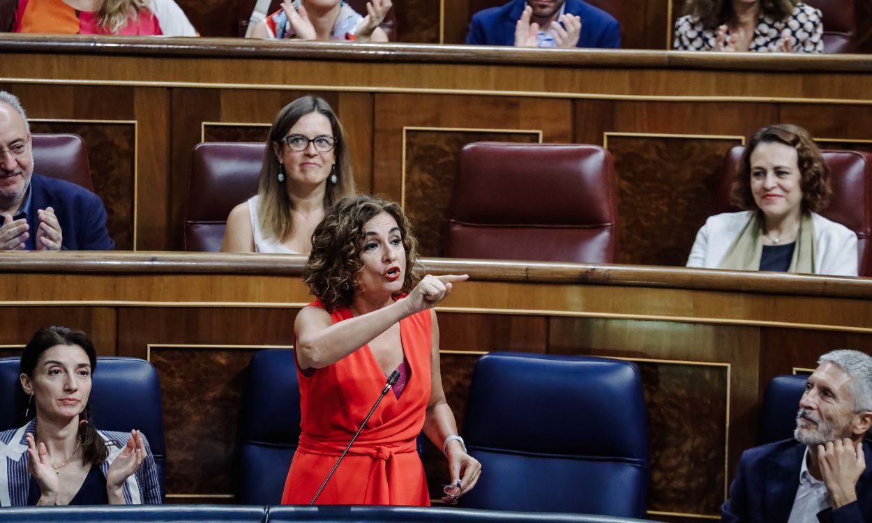 La ministra de Hacienda y Función Pública, María Jesús Montero, en el Congreso de los Diputados. EP.