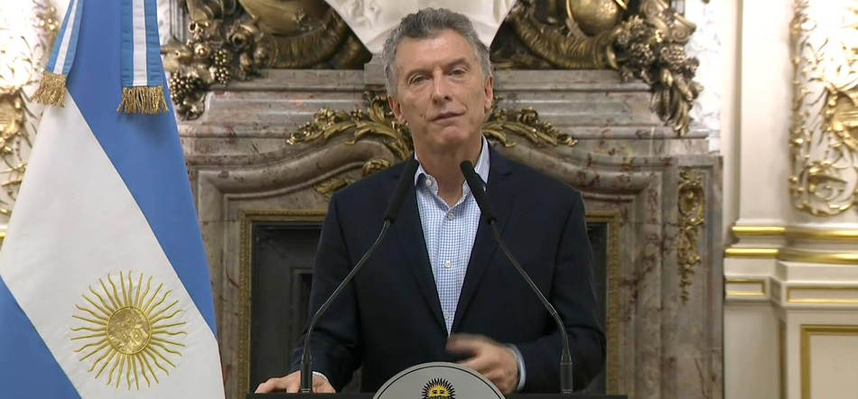 Fotograma de un vídeo cedido por la Presidencia de Argentina
