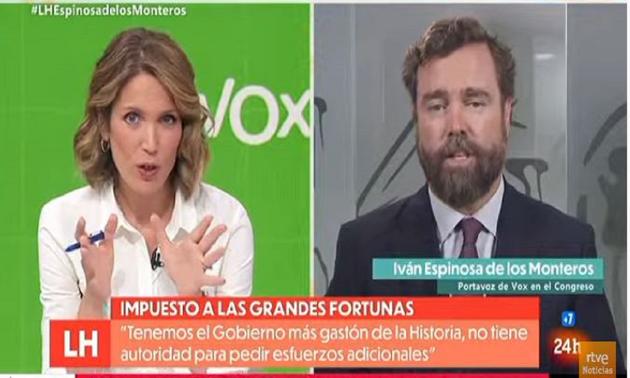 La periodista Silvia Intxaurrondo y el político Iván Espinosa de los Monteros. TVE