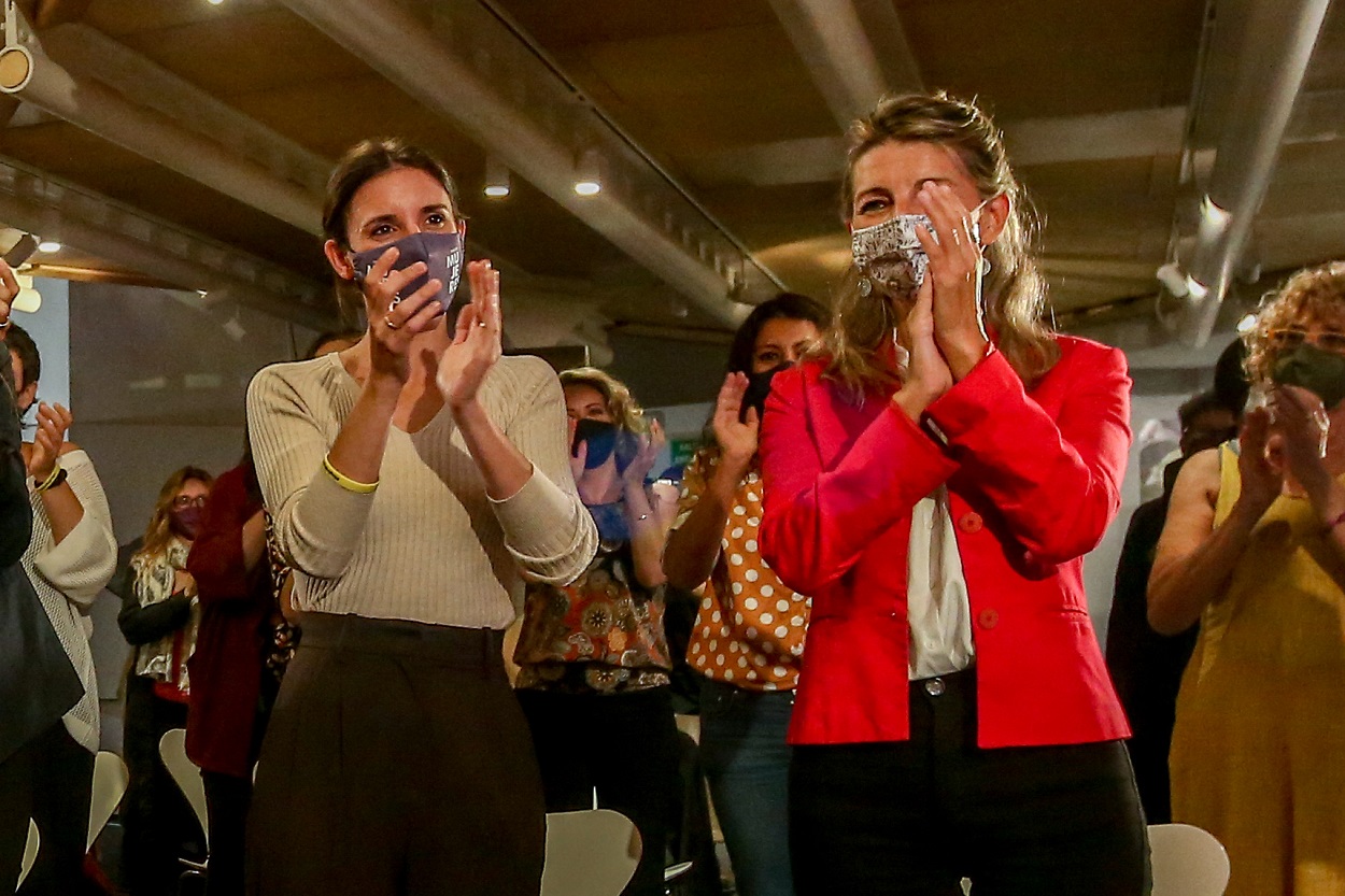 Irene Montero (izquierda) y Yolanda Díaz, en una imagen de archivo. EP.