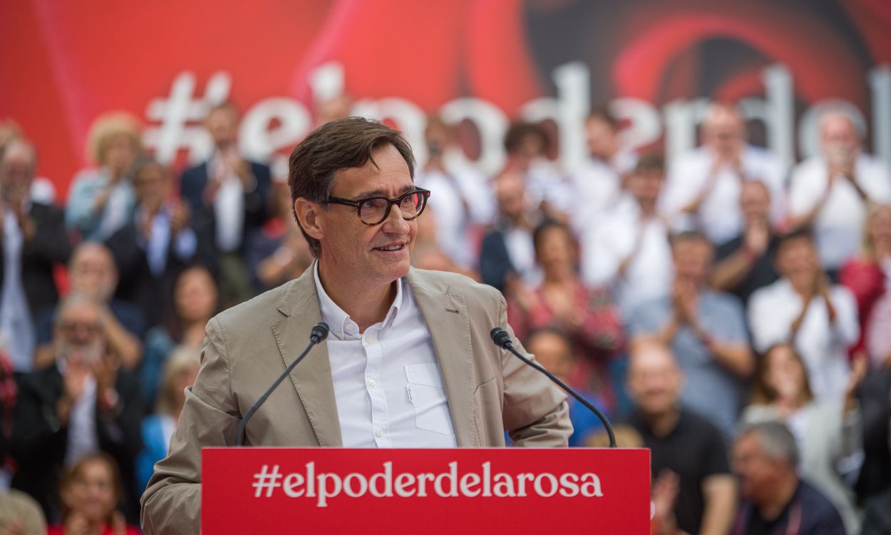 El primer secretario del Partido de los Socialistas de Cataluña, Salvador Illa, interviene en la Fiesta de la Rosa del PSC, en Gavá, a 25 de septiembre de 2022