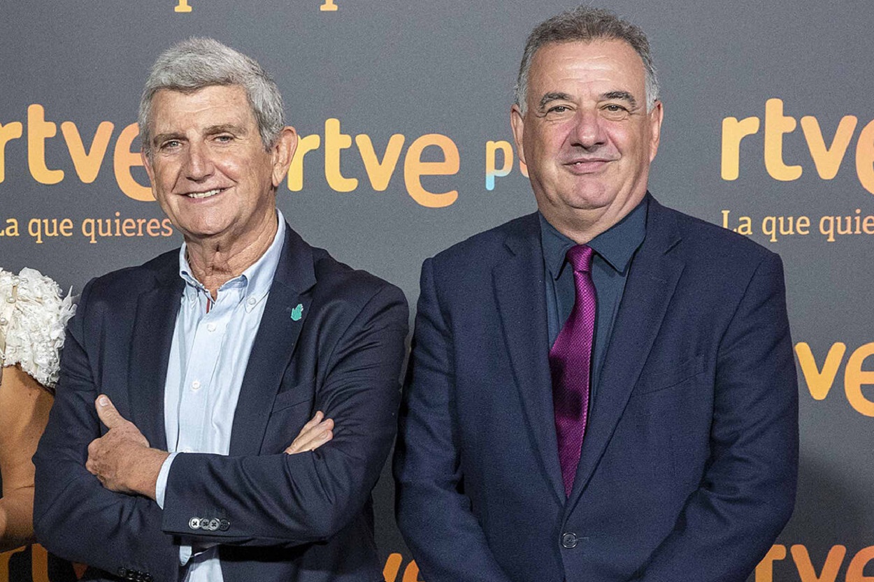 El expresidente de RTVE, José Manuel Pérez Tornero, y su ex jefe de gabinete, José Juan 'Jota' Ruiz. RTVE.