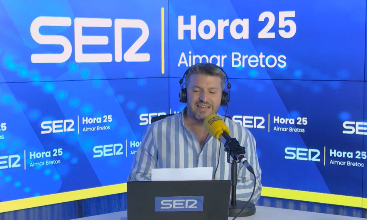 El periodista Aimar Bretos en 'Hora 25'. Cadena Ser.