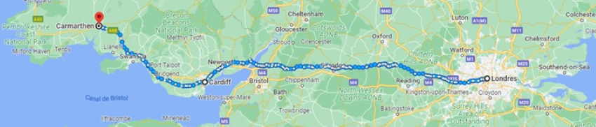 Mapa del servicio comercial Londres Gales Mapa del servicio comercial Londres Gales