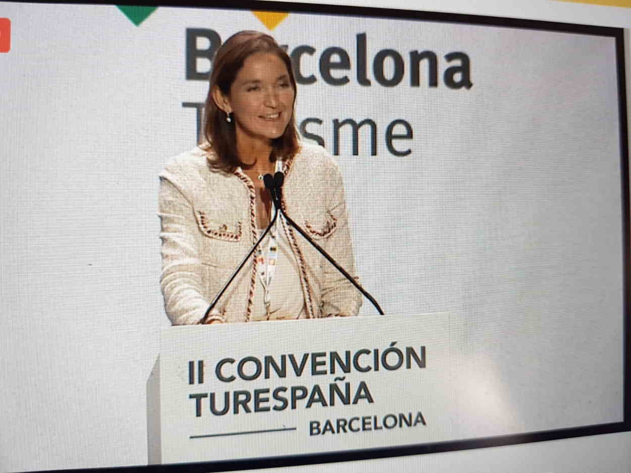 La ministra de Industria, Comercio y Turismo, Reyes Maroto en la II Convención de Turespaña. Europa Press