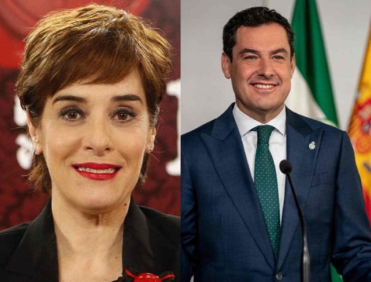 La actriz Anabel Alonso y el presidente andaluz, Juanma Moreno Bonilla
