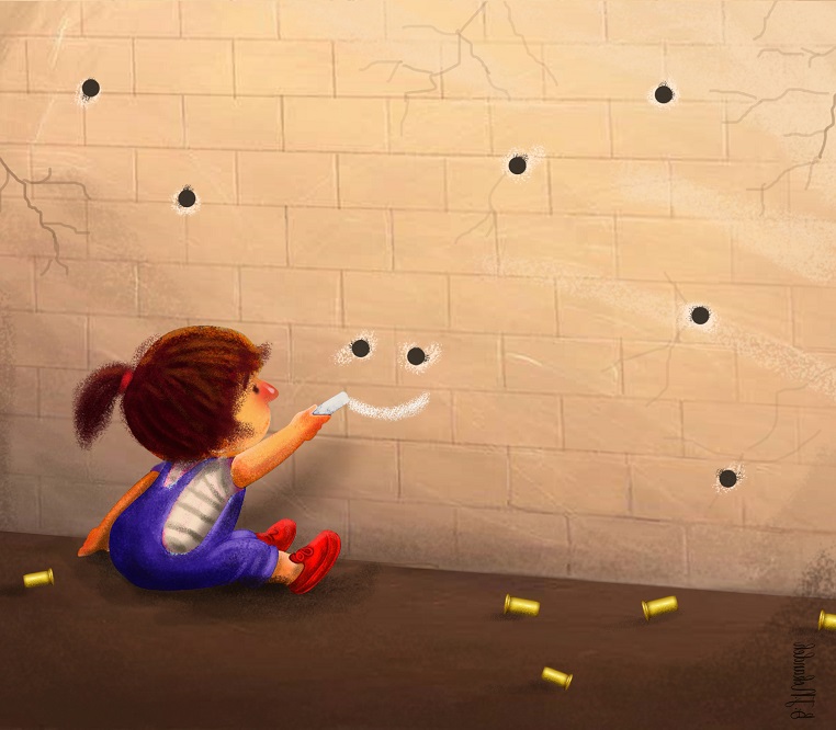 La exposición Niños Sin Sonrisa se pudee ver en Alcalá de Henares  Ilustración de Bahman Jalali Nokandeh