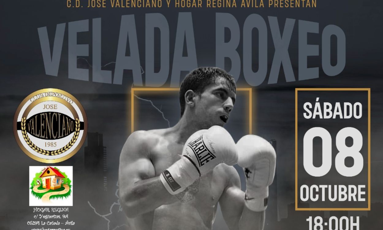 Cartel de la velada de boxeo que tendrá lugar este sábado en el CD Jose Valenciano