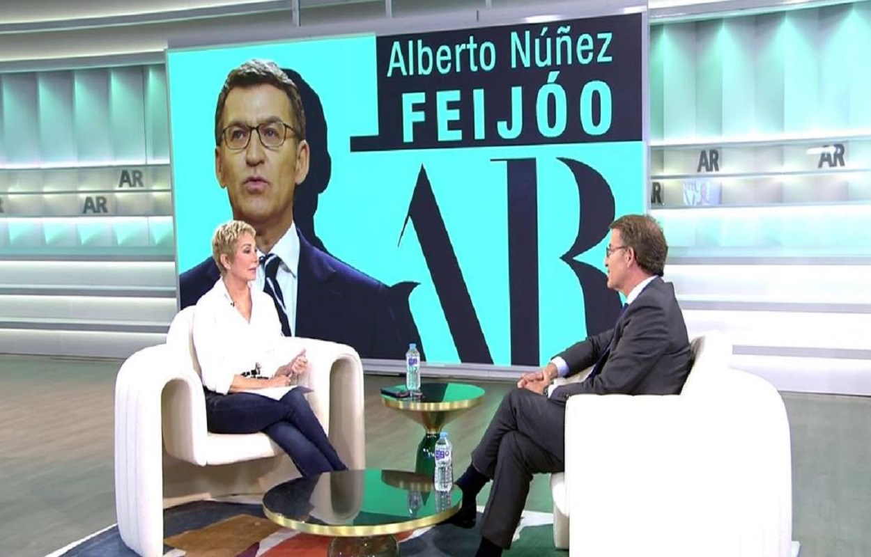 Ana Rosa Quintana entrevista a Alberto Núñez Feijóo. Telecinco.