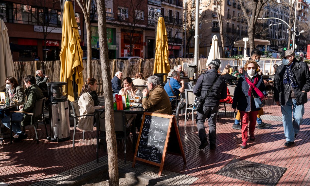 'Terrazas covid' en el centro de Madrid. EP.