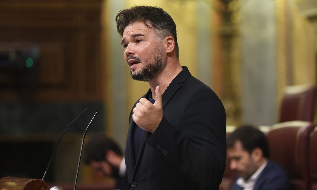 Gabriel Rufián, portavoz de ERC, en el Congreso de los Diputados. EP