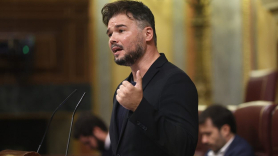 Gabriel Rufián, portavoz de ERC, en el Congreso de los Diputados. EP