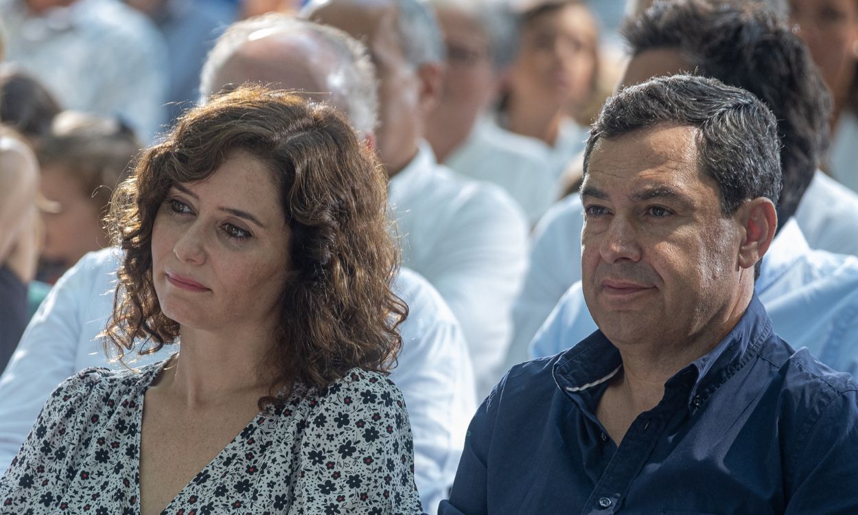 Isabel Díaz Ayuso, presidenta de la Comunidad de Madrid, y Juan Manuel Moreno Bonilla, presidente de la Junta de Andalucía. EP