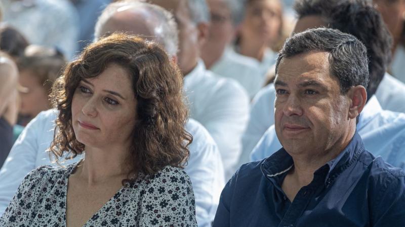 Isabel Díaz Ayuso, presidenta de la Comunidad de Madrid, y Juan Manuel Moreno Bonilla, presidente de la Junta de Andalucía. EP