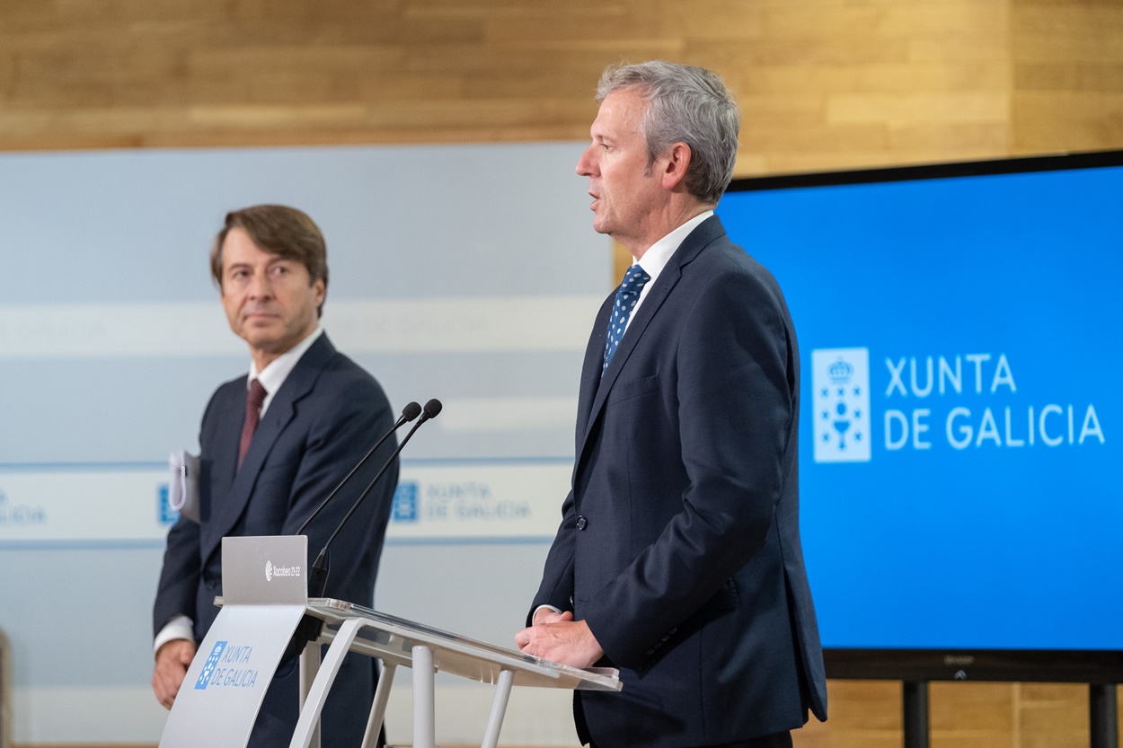 El presidente de la Xunta, Alfonso Rueda, tras la reunión extraordinaria del Consello que dio luz verde al Ley de proyecto de presupuestos para 2023 (Foto: Xunta de Galicia).